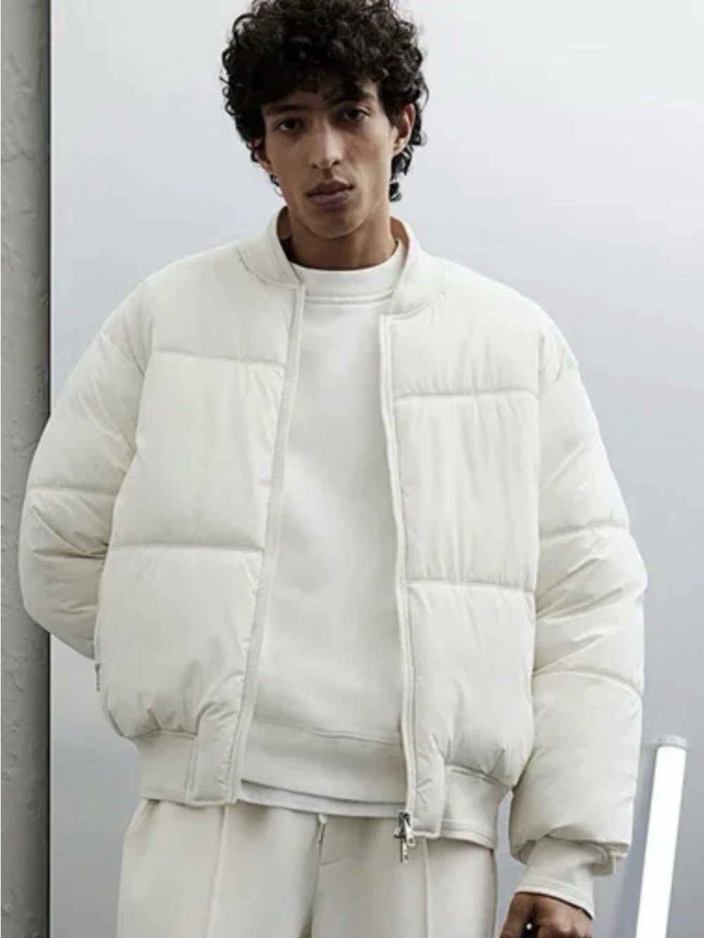 H&M White Bomber Jacket  Size Small Mint Condition. Runs Large